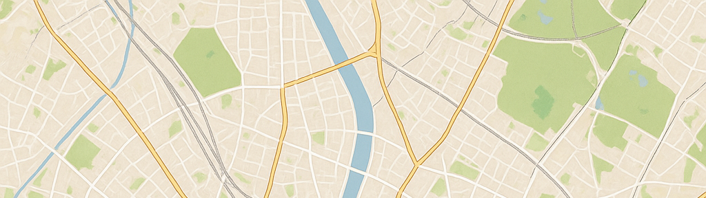 Beispielkarte OpenStreetMap (ausgedacht, keine real existierende Stadt)
